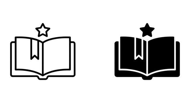 Open Book Icon Set, Knowledge Symbol, Education Vector Graphics, Learning Concept