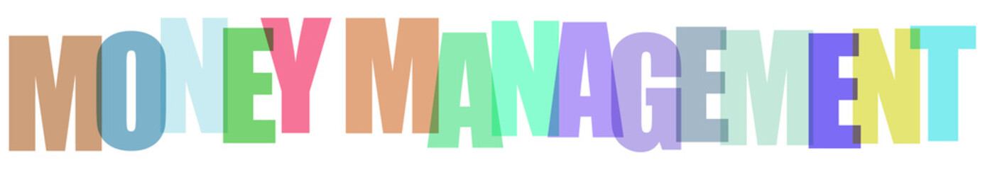 Colorful typography design with the text money management isolated on a white background © MST