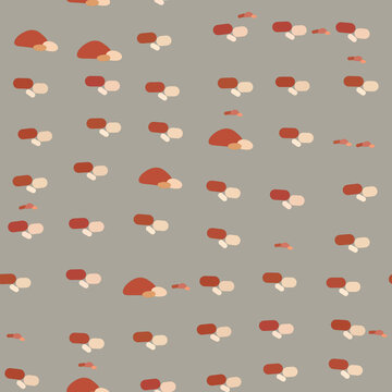 Abstract seamless pattern of rounded shapes in earthy tones