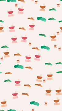 Abstract shapes pattern with pastel colors