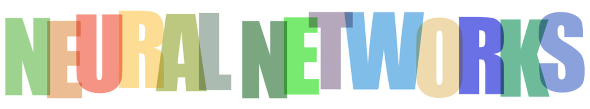 Colorful typography design with the text neural networks isolated on a transparent background