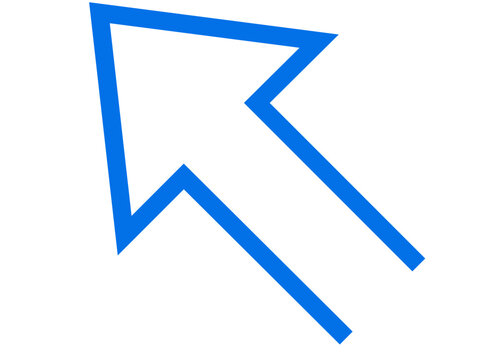 Vector illustration of an arrow pointing to the top left