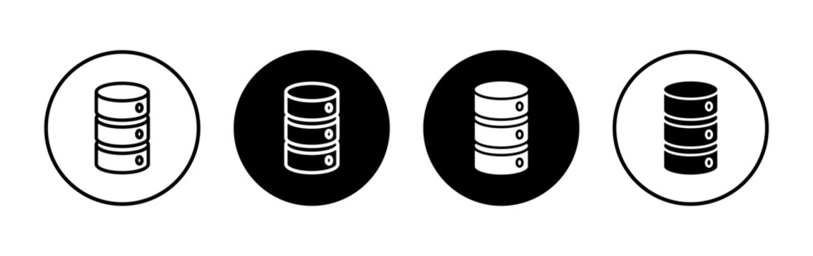 Database icon symbol for apps and websites. database sign and symbol