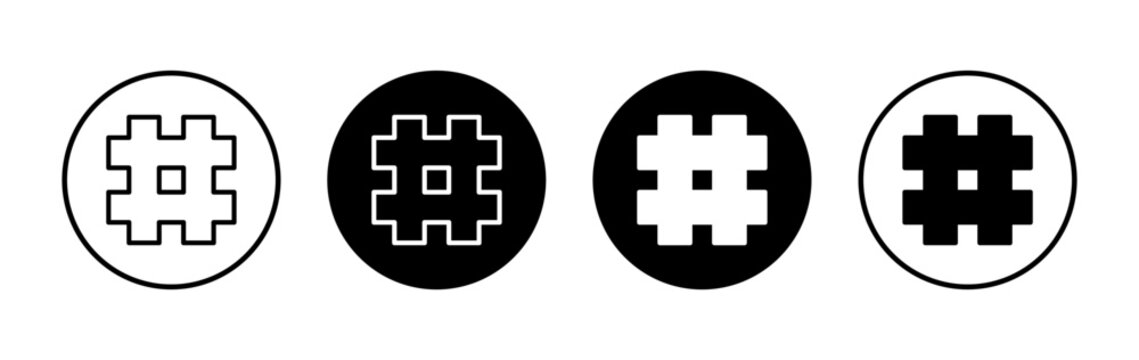 Hashtag icon symbol for apps and websites. hashtag sign and symbol