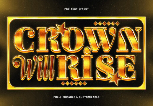 Gold Metallic 3D Text Effect