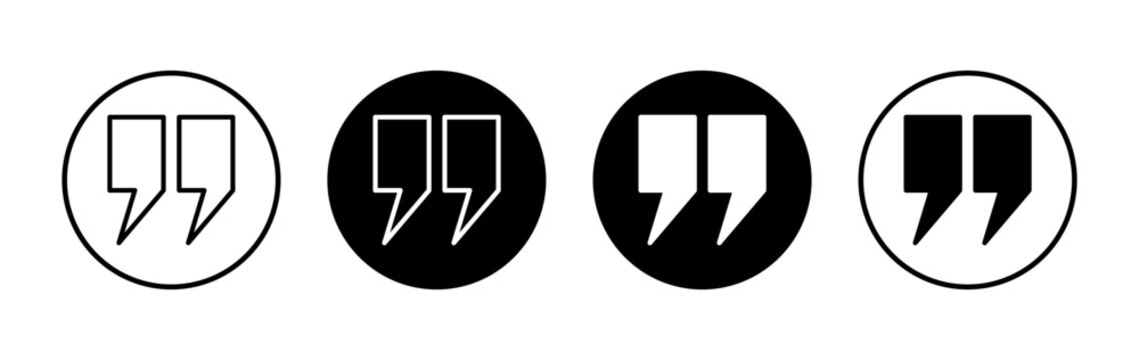 Quote icon symbol for apps and websites. Quotation mark sign and symbol
