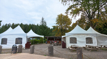 Outdoor Salmon Dining Area at Icy Strait Point Alaska © Phoebe Yu