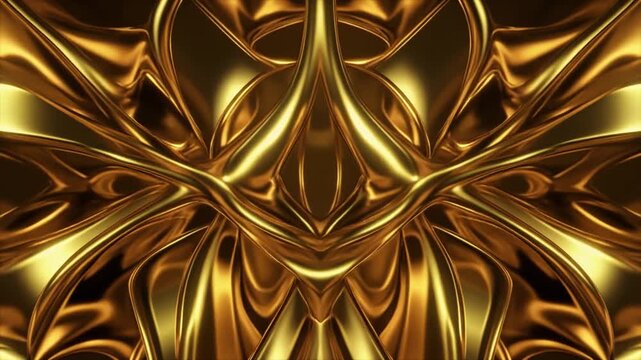 Intricate gold filigree patterns with black copy space during a slow zoom out for luxury branding