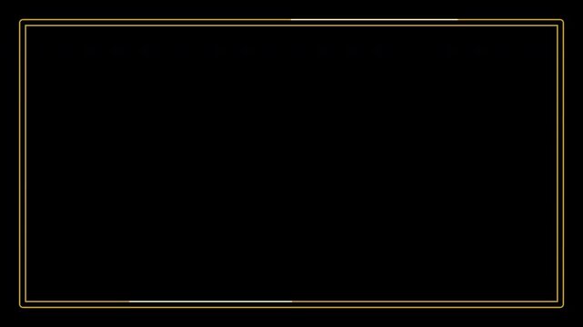 Gold Double Line Decorative Frame Border Transparent Overlay