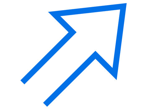Vector illustration of an arrow pointing to the top right