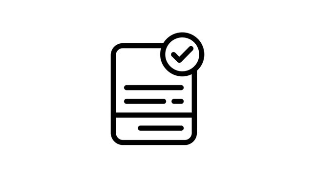 Checkmark on Document Icon, Isolated, Transparent Background, Approved Symbol
