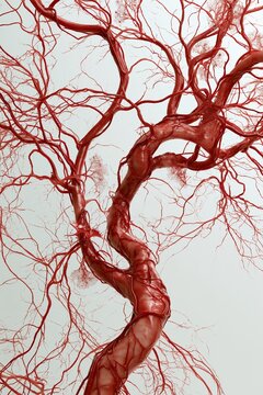 AI generated 3D branching vascular tree medical graphic