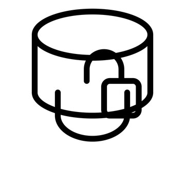 Database Lock Icon, Vector Line Art Illustration of Secure Server Storage and Cyber Data Protection
