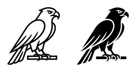 Fototapeta premium Eagle silhouette perched on a branch for logo