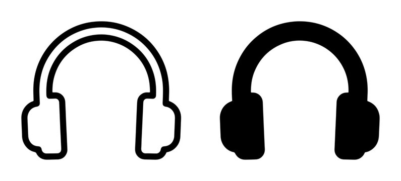 Headphones silhouette for music or audio logo