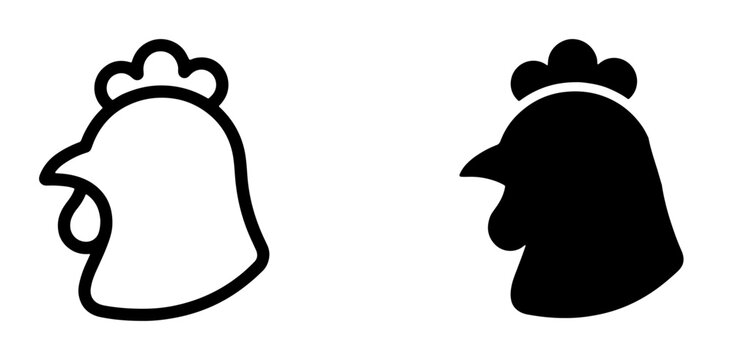 Rooster silhouette for logo or sticker