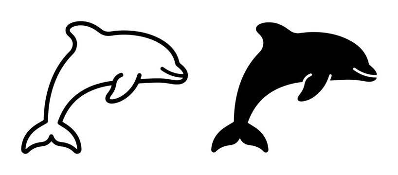 Dolphin silhouette for logo and print