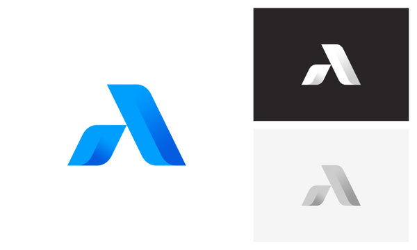 Modern Gradient A Letter Logo, Sleek Abstract Triangle Mark