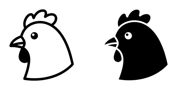Chicken head silhouette for logo or sticker