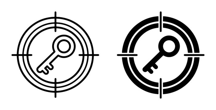 Key in target silhouette for logo or sticker