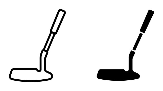 Golf putter silhouette for logo element