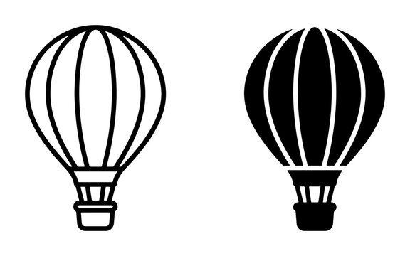 Hot air balloon silhouette for travel logo