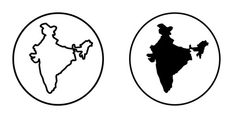 India map silhouette for logo or sticker © Shemul