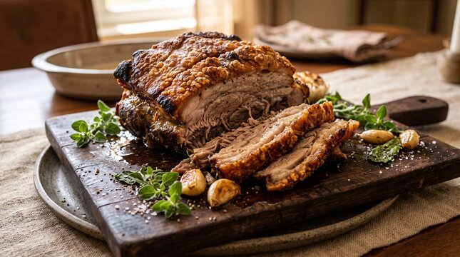 Traditional Puerto Rican Pernil Roasted Pork Shoulder