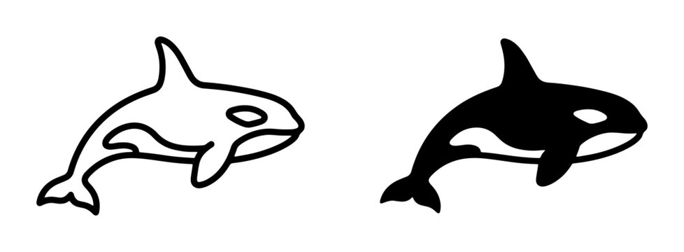 Orca whale silhouette for logo or sticker