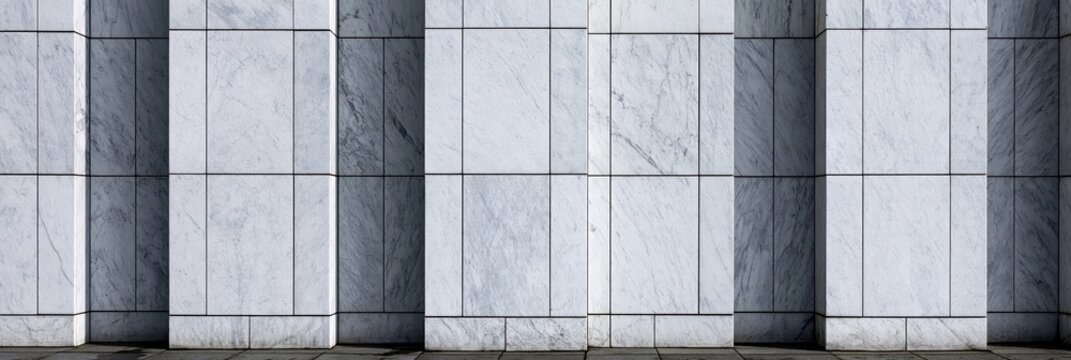 Modern Marble Facade with Vertical Shadows
