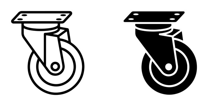 Caster wheel silhouette for logo or signage