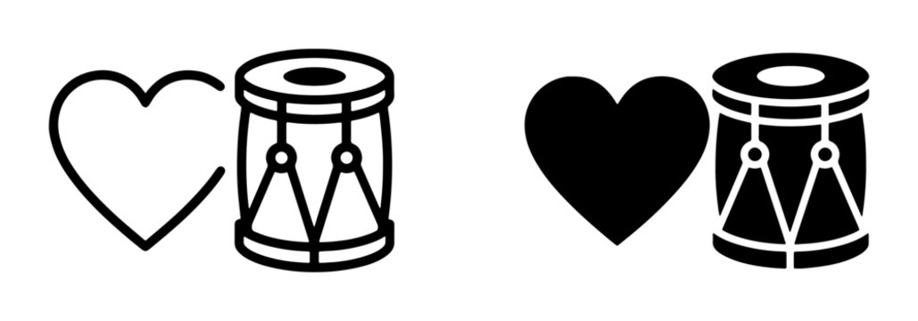 Heart and Indian drum silhouette for logo