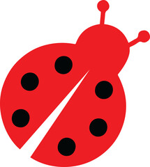 Cute red and black ladybug insect vector graphic high quality transparent  © Saqlain