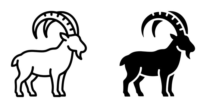 Goat silhouette for logo or sticker