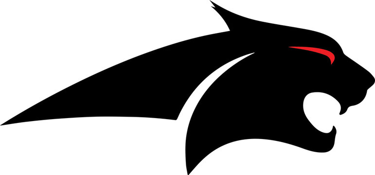 Minimalist black leopard or panther head vector logo illustration   high quality transparent PNG