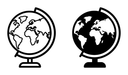 Globe silhouette on stand for education or travel logo © Samiul