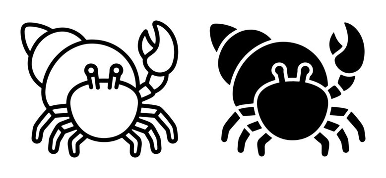 Hermit crab silhouette for a logo