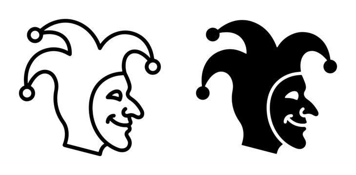 Jester silhouette for logo or sticker