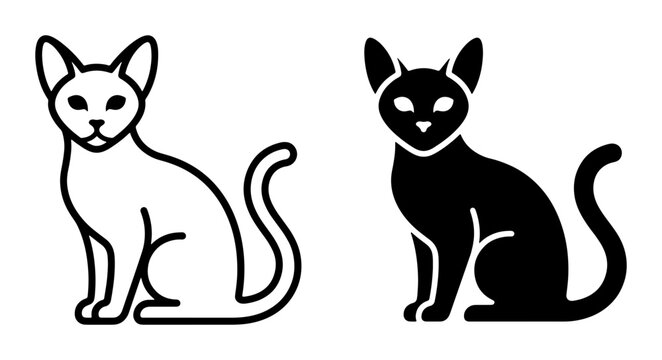 Siamese cat silhouette for logo or sticker