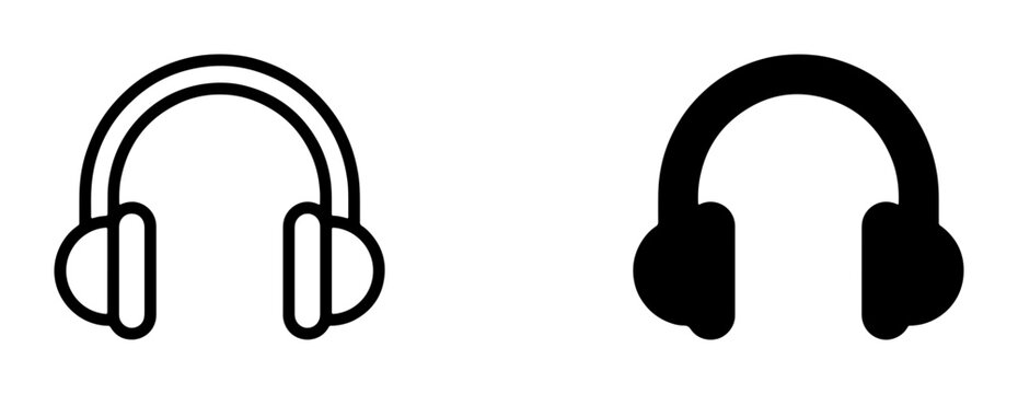 Headphones silhouette for music logo