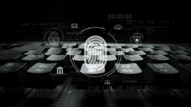 Biometric fingerprint identification and cybersecurity system ensuring secure access, identity verification, cloud data protection, and digital safety Marrow