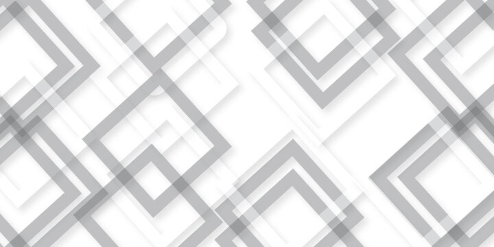 white and grey glossy technology squares, abstract tech layer triangle web banner design.  illustration paper geometric gradient rectangle creative design and shiny line background.	
