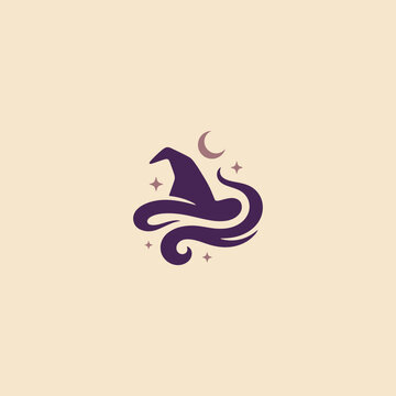 Wizard hat logo template vector illustration design