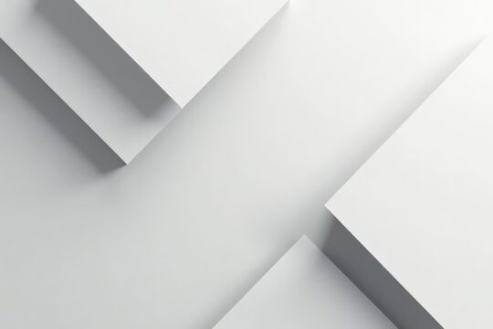 Abstract grayscale geometric shapes with subtle shadows creating a modern minimalist design