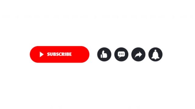 Pop up youtube subscribe button and interface notification icons