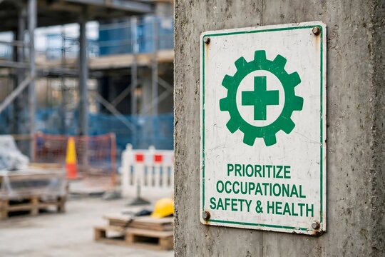 Prioritize Occupational Safety and Health Construction Sign
