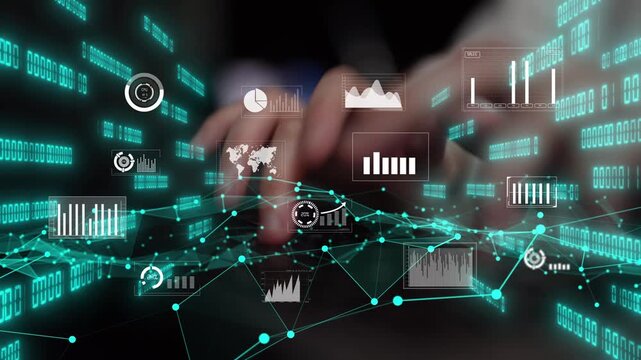 Abstract representation of digital data flow and connectivity, showcasing futuristic technology and network analytics with glowing elements and visual interaction. Xenic