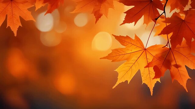 Autumn Maple Leaves 4K Generative AI