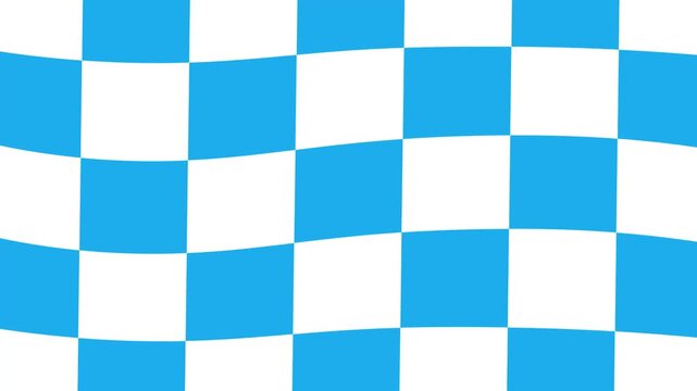 Waving Blue and White Checkered Pattern Graphic Background Loop