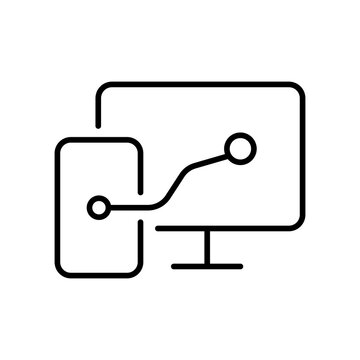 Smartphone Connected To Desktop Computer Monitor